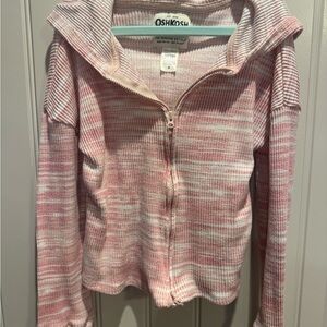 OshKosh B'gosh Pink and White Knit Hoodie